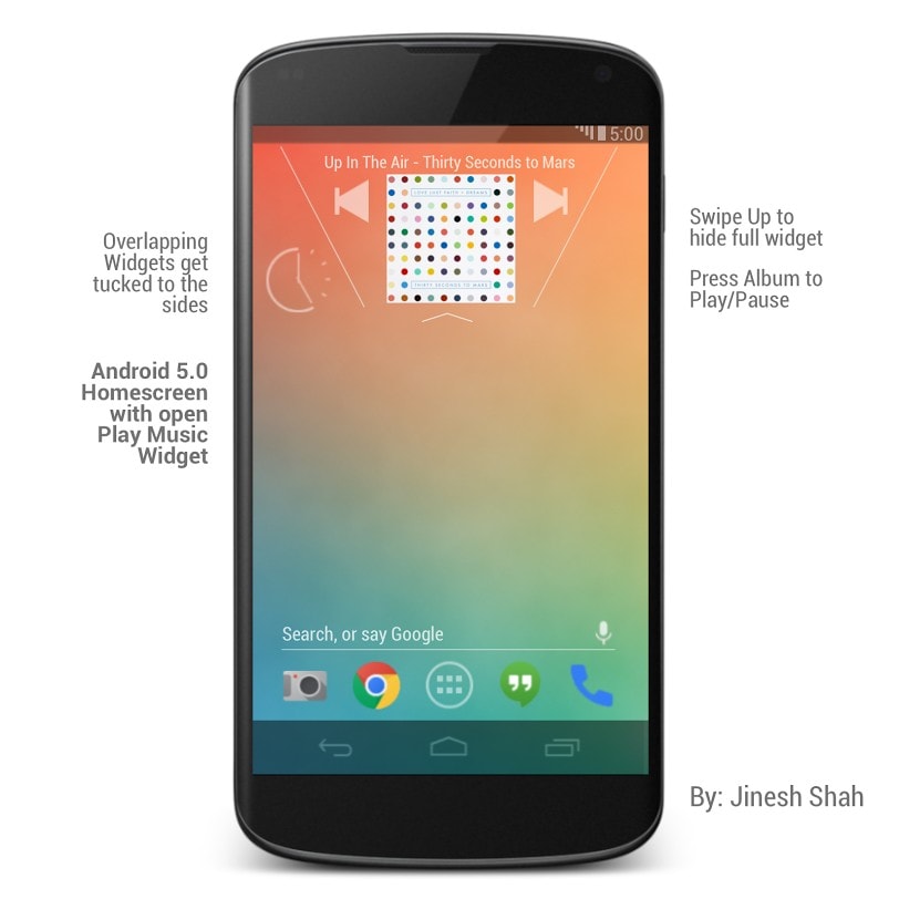 Android 5.0 Music Widget