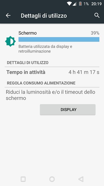 Utilizzo della batteria