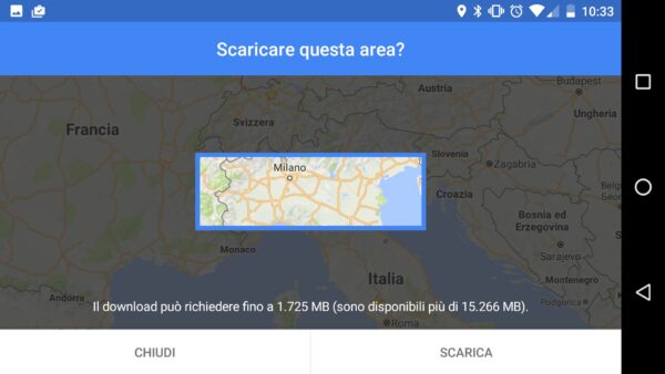 Google Maps con mappe offline su SD