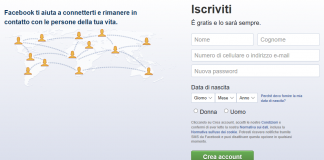 Iscrizione a Facebook