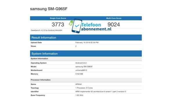 Samsung Galaxy S9 Plus Benchmark