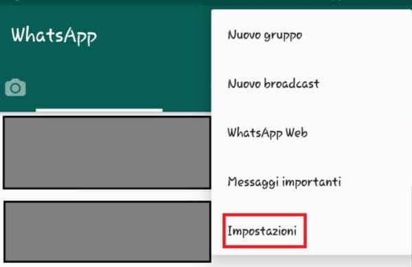 Impostazioni Whtsapp