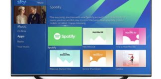 Sky Q homepage Spotify