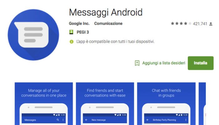 Messaggi Android è pronto a sbarcare sul Web