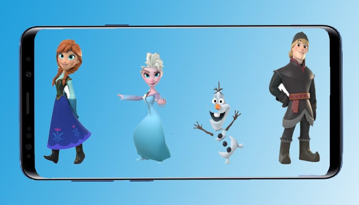 Samsung Galaxy S9 con le AR Emoji di frozen