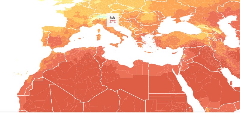 mappa satellitare Italia