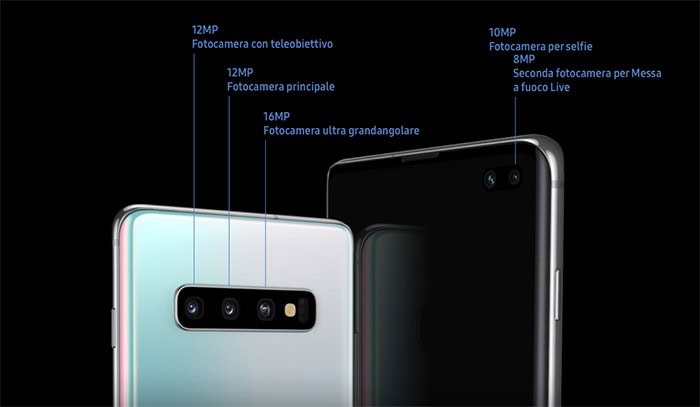 Galaxy S10+, cinque fotocamere