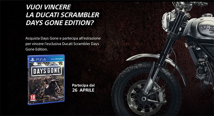 Days Gone su PS4 vi fa vincere una Ducati Scrambler