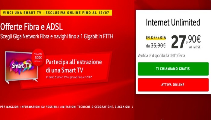 vodafone internet unlimited 3 smart TV con vodafone ready