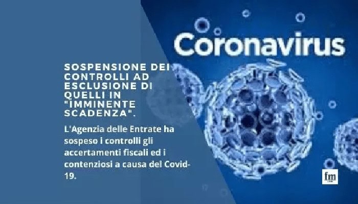 Coronavirus controlli fiscali bloccati