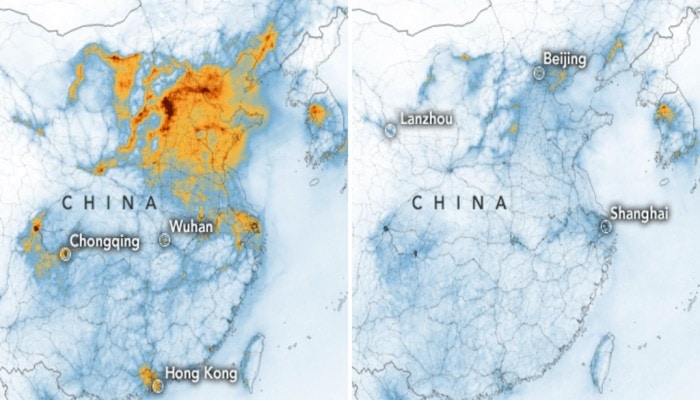 coronavirus riduce inquinamento a wuhan