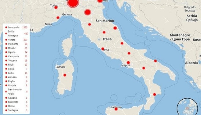 Coronavirus-mappa