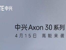 ZTE Axon 30 debutto 15 aprile