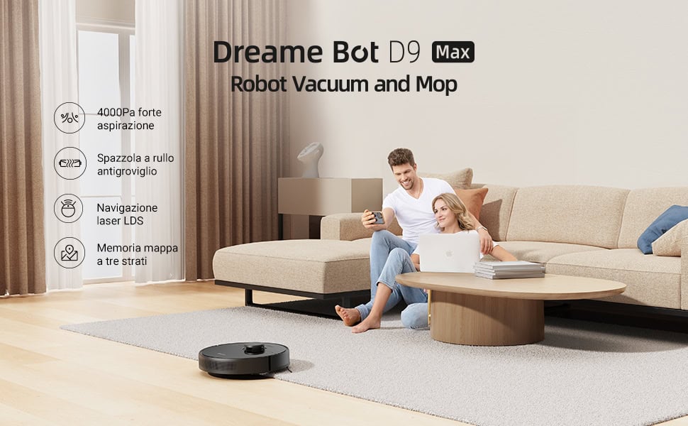 Dreame D9 Max Robot Aspirapolvere Lavapavimenti