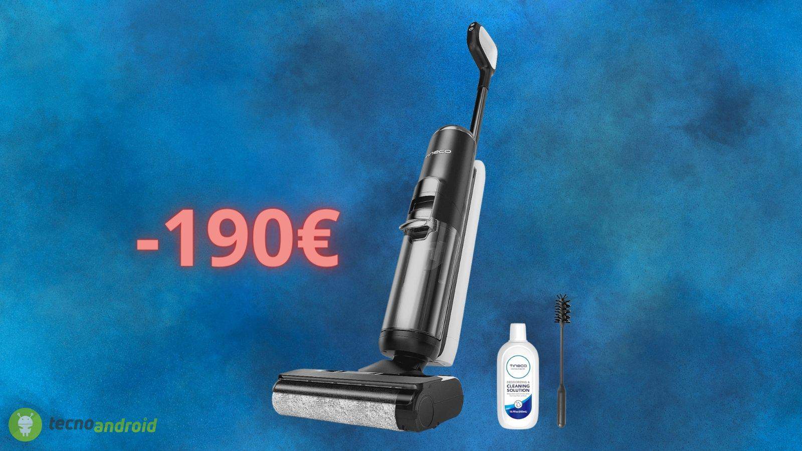 Aspirapolvere/lavapavimenti senza fili con sconto di 190€