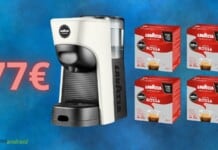 Macchina da caffè LAVAZZA con 64 capsule GRATIS è a prezzo OUTLET