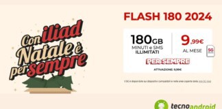 Iliad Flash 180 2024 da 9,99 euro si rinnova fino all’11 gennaio