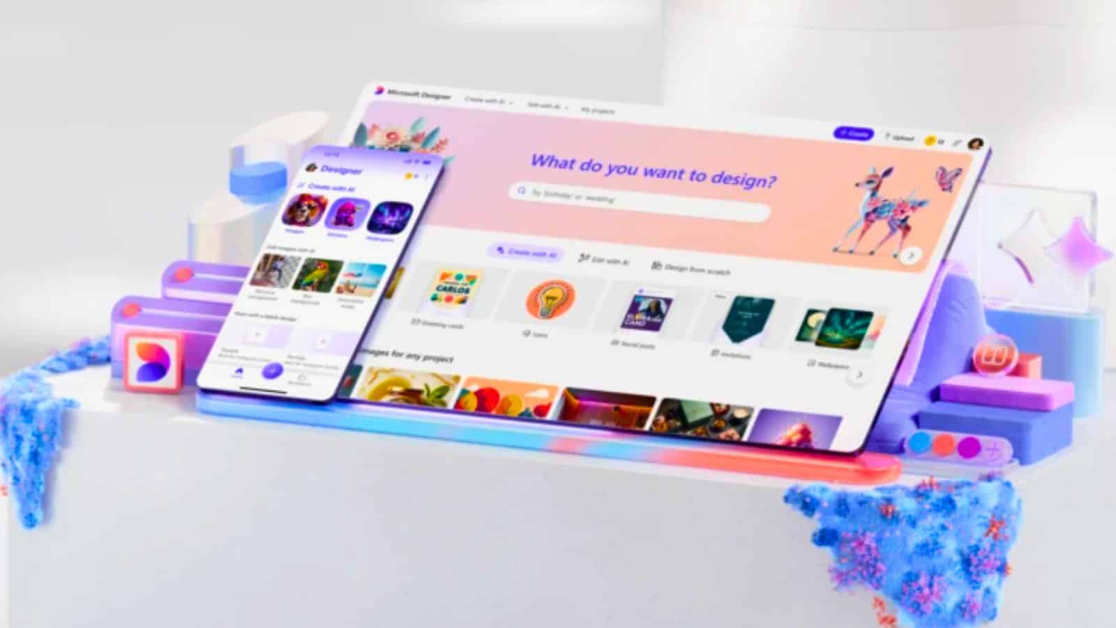 Microsoft Designer: l'app di editing con IA arriva su smartphone