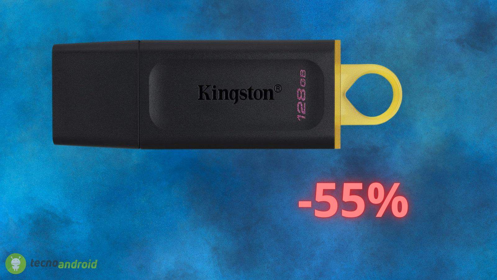 Chiavetta USB Kingston da 128GB a 8 euro su Amazon