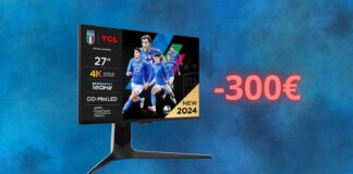 Monitor da GAMING miniLED di TCL con sconto di 300 euro su Amazon