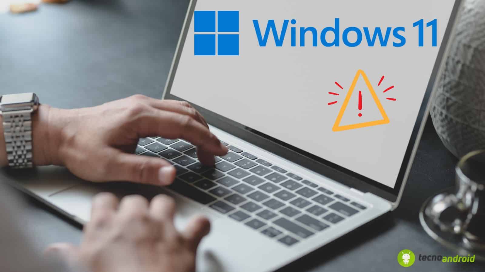 Windows 11: attenzione all'aggiornamento che rompe i computer