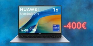 Huawei MateBook D16: offertissima su Amazon, il prezzo è in caduta libera