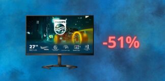 Monitor da gaming PHILIPS EVNIA con sconto del 51% su Amazon