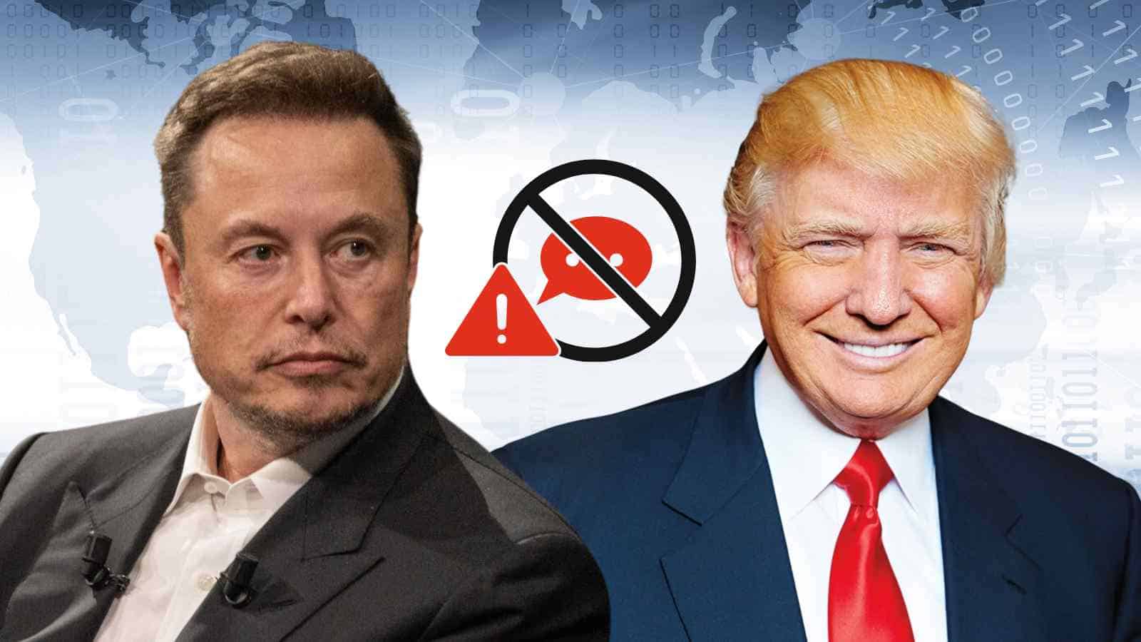 Grossi problemi tecnici per Spaces di X durante la conversazione pubblica tra Musk e Trump, dovuti a un non meglio specificato attacco DDoS.