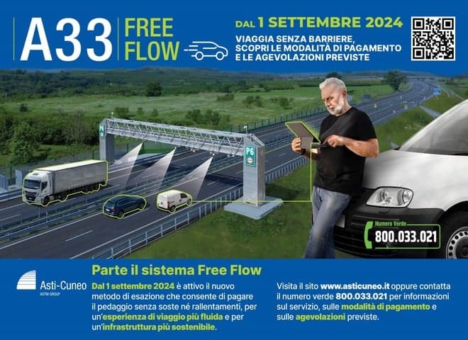 Free Flow, il sistema che SOSTITUISCE i caselli autostradali: il primo sulla A33