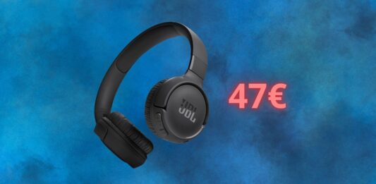 JBL Tune 520BT: le cuffie a padiglione sono a meno di 50 euro su Amazon