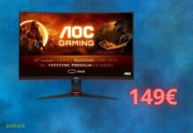 Monitor AOC da gaming: costa solo 149 euro oggi su Amazon