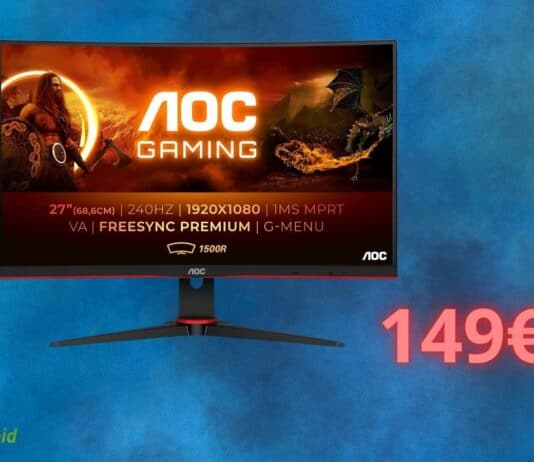 Monitor AOC da gaming: costa solo 149 euro oggi su Amazon