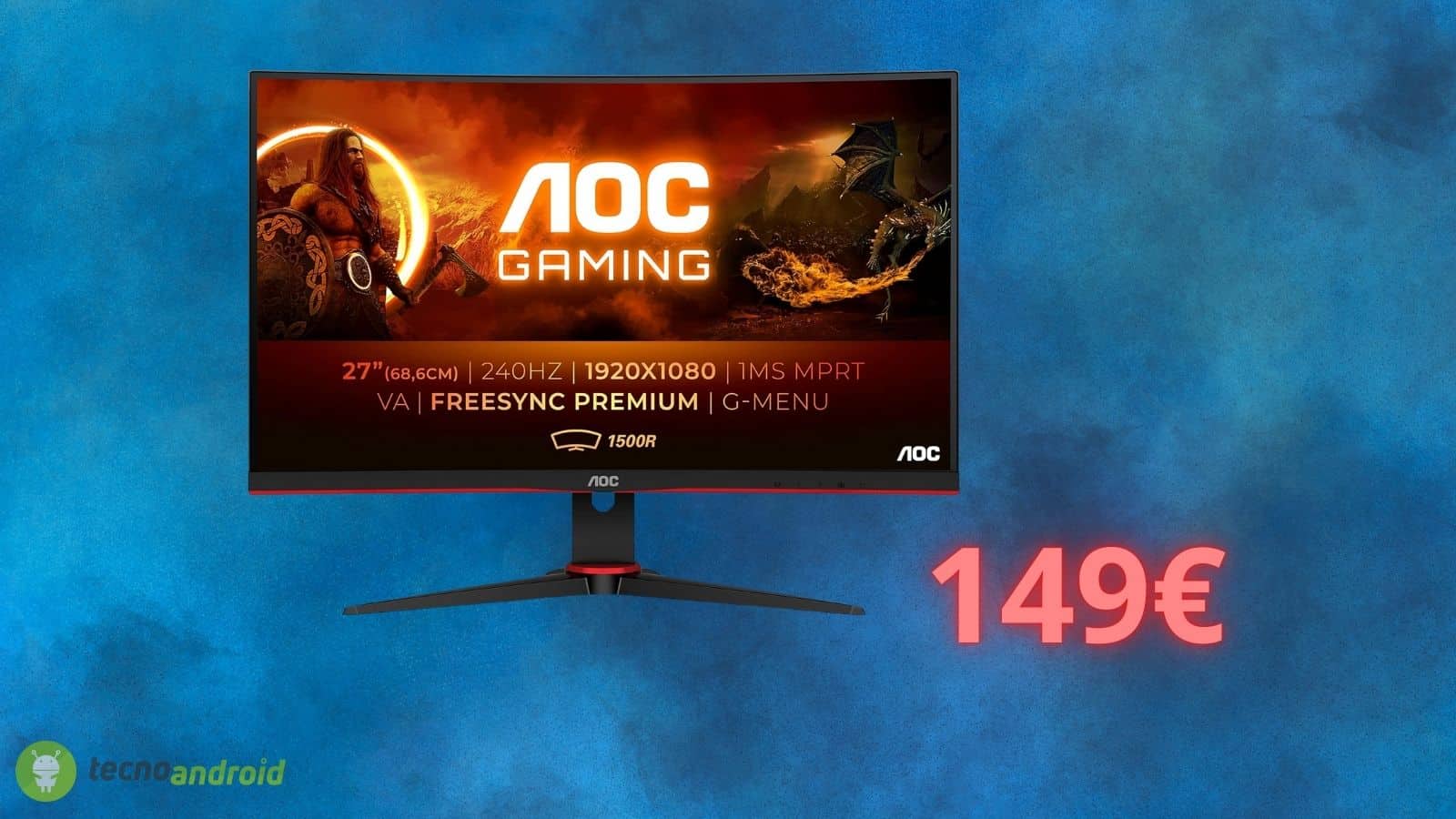 Monitor AOC da gaming: costa solo 149 euro oggi su Amazon