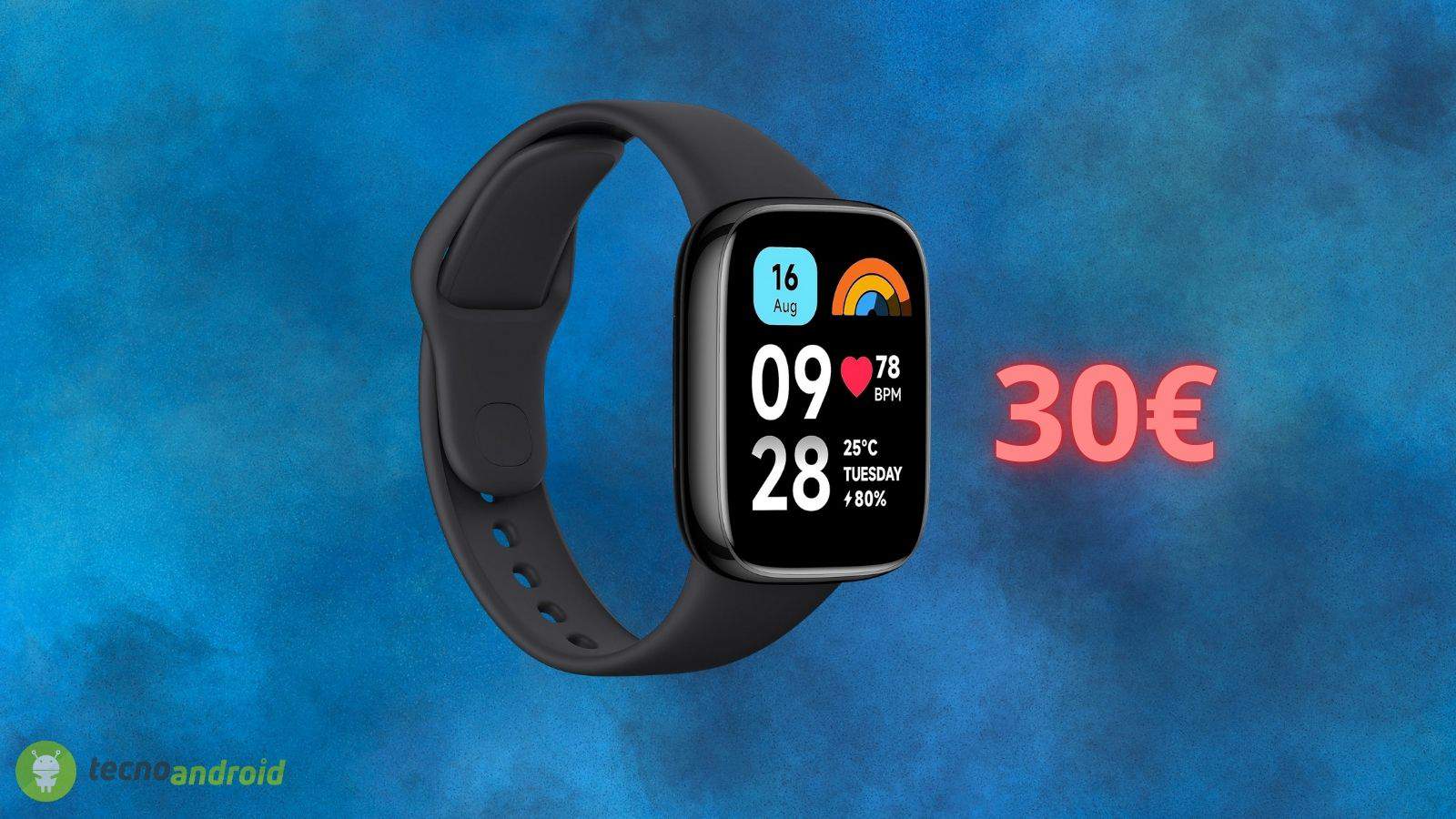 Xiaomi Redmi Watch 3 Active: smartwatch a soli 30 euro su AMAZON