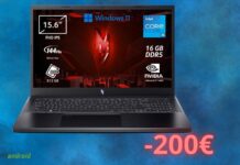 Notebook gaming ACER NITRO con 200 euro di sconto su Amazon