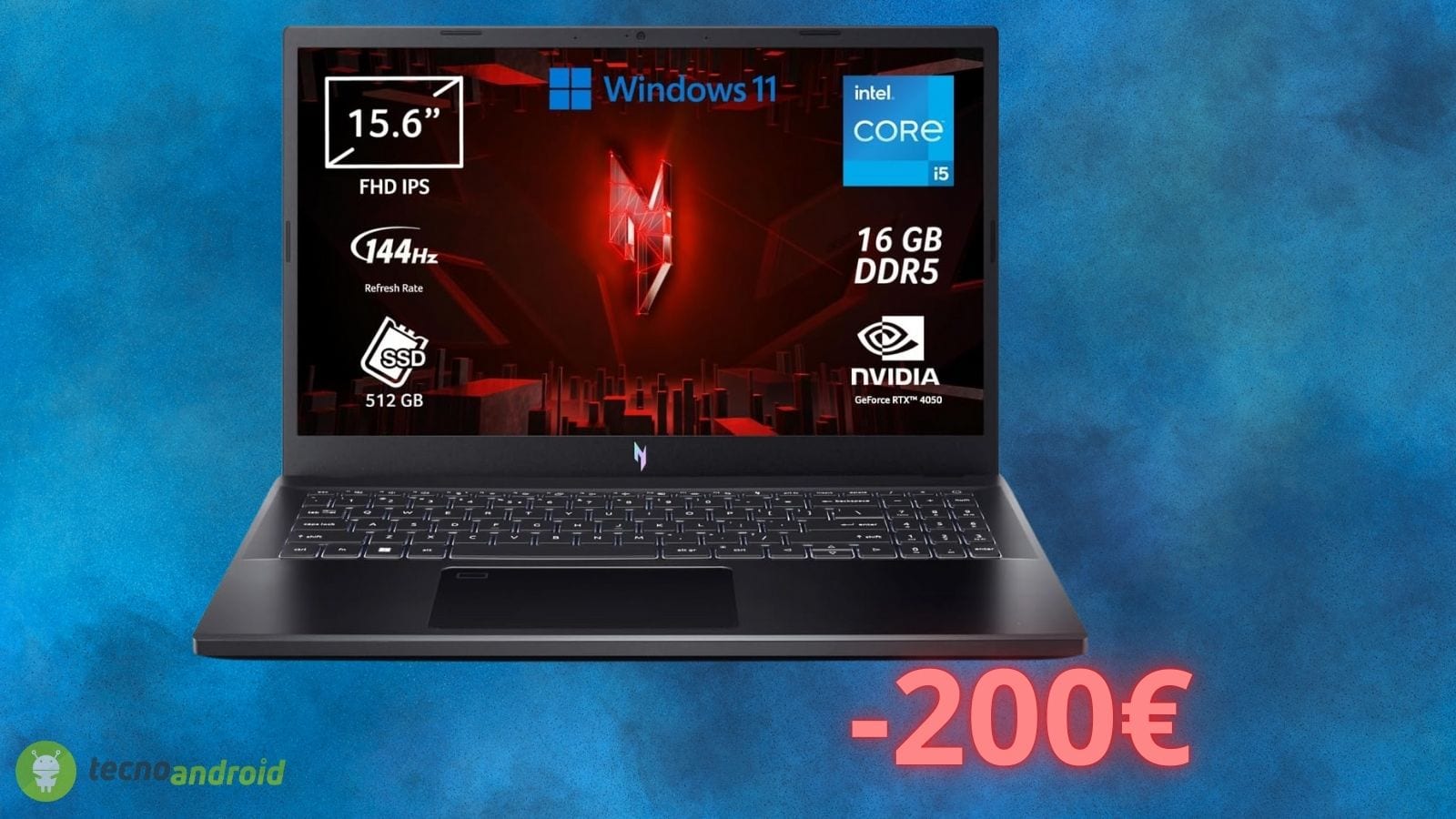 Notebook gaming ACER NITRO con 200 euro di sconto su Amazon