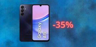 Samsung Galaxy A15 è in super OFFERTA su Amazon: costa il 35% in meno