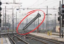 L'intera rete ferroviaria messa sotto scacco da un semplice chiodo di ferro, senza che nessuno si accorgesse dell'emergenza in tempo.