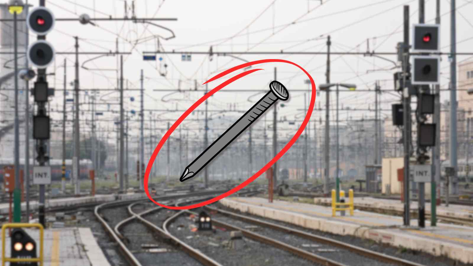 L'intera rete ferroviaria messa sotto scacco da un semplice chiodo di ferro, senza che nessuno si accorgesse dell'emergenza in tempo.