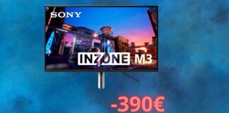 Monitor da gaming SONY Inzone M3 con sconto di 390 euro su Amazon